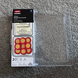 OXO Good Grips 3-Piece Refrigerator Tray Set NEW